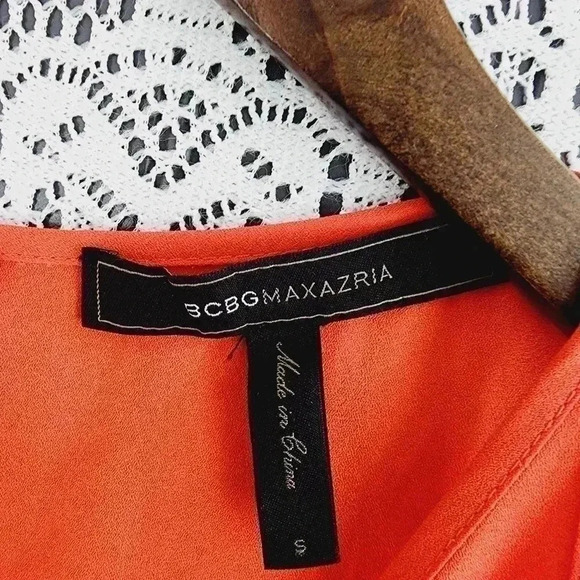 BCBGMaxAzria Tank Top Scoop neck Slit Back Chiffon S - Picture 3 of 5